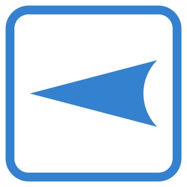 Ok ucu sol vektör simgesi bir çerçeve içinde