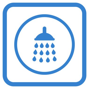 Duş vektör simgesi bir çerçeve içinde