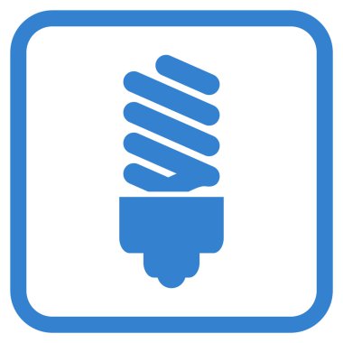 Floresan ampul vektör simgesi bir çerçeve içinde