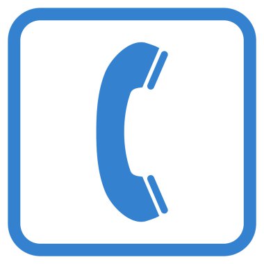 Telefon alıcı vektör simgesi bir çerçeve içinde