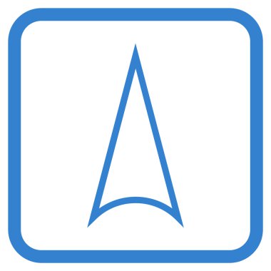 Vektör simgesi bir çerçeve içinde yukarı ok ucu