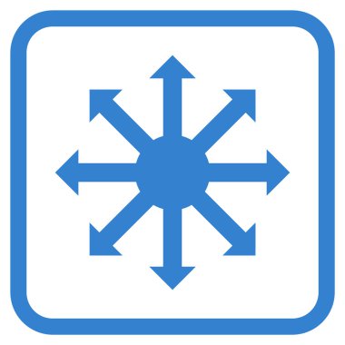 Radyal oklar bir çerçeve içinde simge vektör