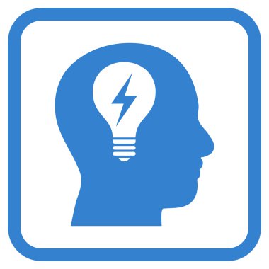 Kafası ampul vektör simgesi bir çerçeve içinde