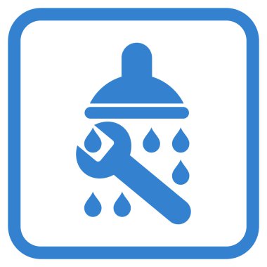 Duş sıhhi tesisat vektör simgesi bir çerçeve içinde