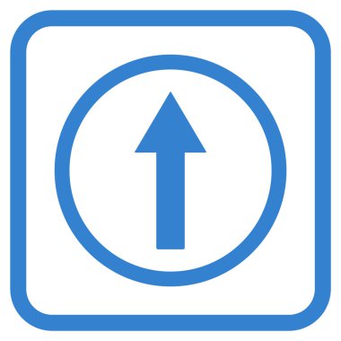 Bir çerçeve içinde yukarı yönlü ok vektör simgesi