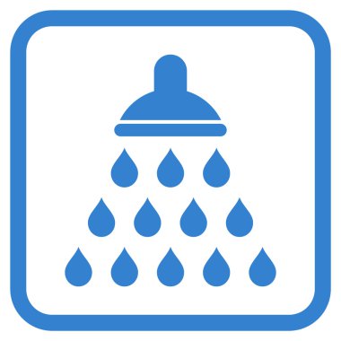 Duş vektör simgesi bir çerçeve içinde