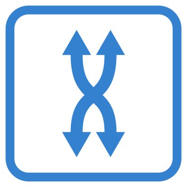 Shuffle okları dikey vektör simgesi bir çerçeve içinde