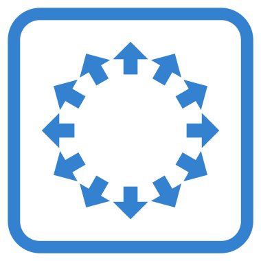 Radyal oklar bir çerçeve içinde simge vektör