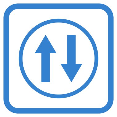 Dikey Çevir ok simge bir çerçeve içinde vektör