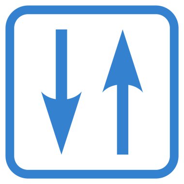 Dikey Exchange oklar bir çerçeve içinde simge vektör