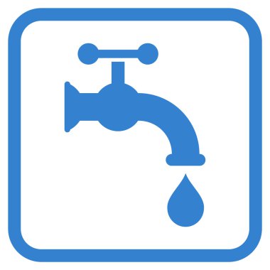 Su dokunun vektör simgesi bir çerçeve içinde