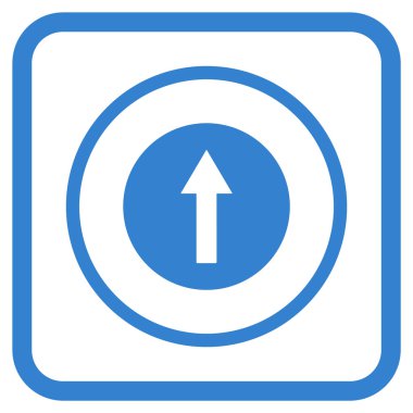 Bir çerçeve içinde yukarı yönlü ok vektör simgesi