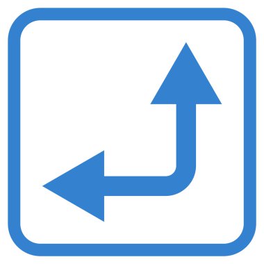 Vektör simgesi bir çerçeve içinde yukarı sol çatallanma ok