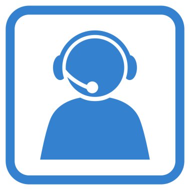 Çağrı Merkezi operatörü vektör simgesi bir çerçeve içinde