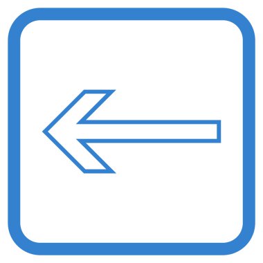 Ok sol vektör simgesi bir çerçeve içinde