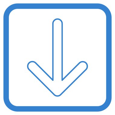 Vektör simgesi bir çerçeve içinde aşağı ok