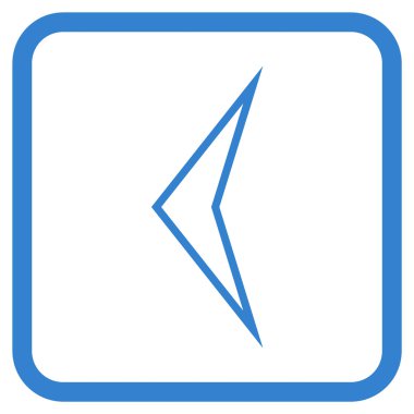 Ok ucu sol vektör simgesi bir çerçeve içinde