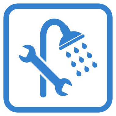 Duş sıhhi tesisat vektör simgesi bir çerçeve içinde