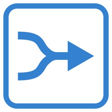 Ok sağ vektör simgesi bir çerçeve içinde birleştirmek