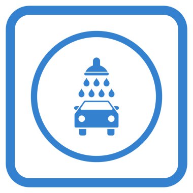 Araba duş vektör simgesi bir çerçeve içinde