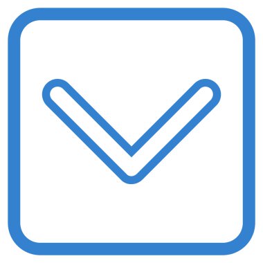 Vektör simgesi bir çerçeve içinde aşağı ok ucu