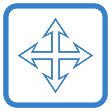 Genişletin okları vektör simgesi bir çerçeve içinde