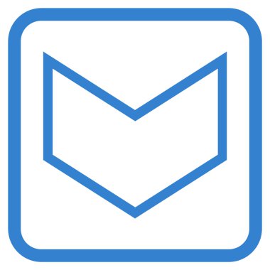 Vektör simgesi bir çerçeve içinde aşağı ok ucu