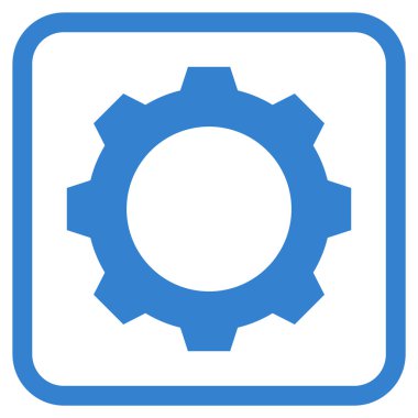 Dişli vektör simgesi bir çerçeve içinde