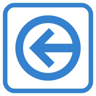 Yön sol vektör simgesi bir çerçeve içinde