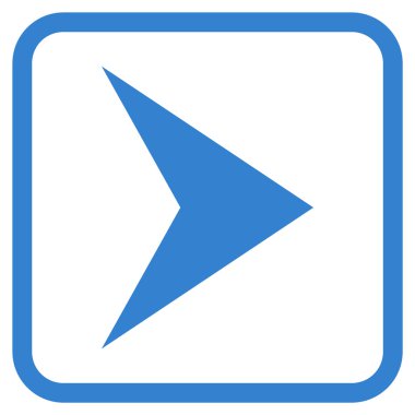 Ok ucu doğru vektör simgesi bir çerçeve içinde