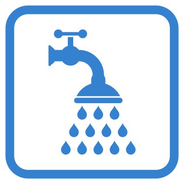 Duş musluk vektör simgesi bir çerçeve içinde