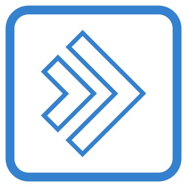 Yöne doğru vektör simgesi bir çerçeve içinde