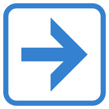 Ok sağ vektör simgesi bir çerçeve içinde