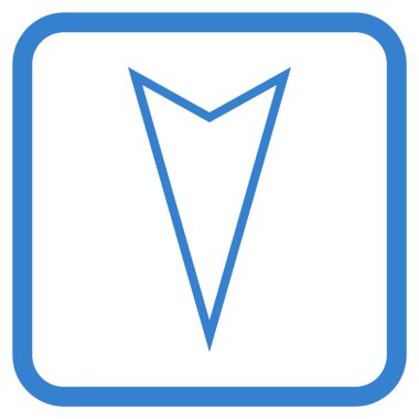 İşaretçi vektör simgesi bir çerçeve içinde aşağı