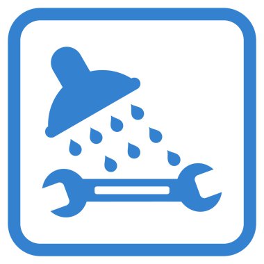 Duş sıhhi tesisat vektör simgesi bir çerçeve içinde