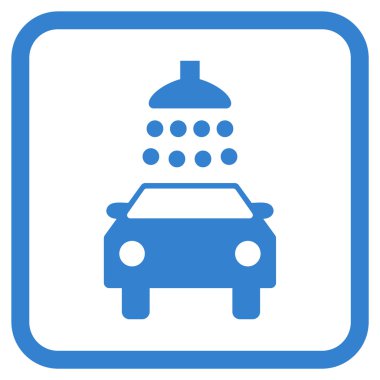 Araba duş vektör simgesi bir çerçeve içinde