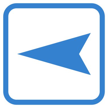 Ok ucu sol vektör simgesi bir çerçeve içinde