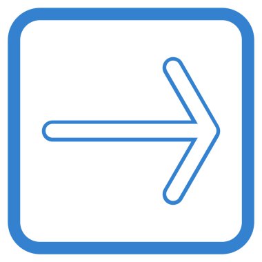 Ok sağ vektör simgesi bir çerçeve içinde