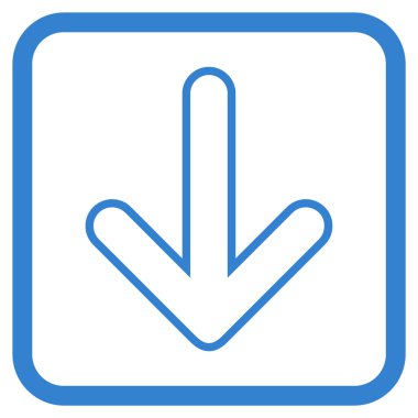 Vektör simgesi bir çerçeve içinde aşağı yönlü ok