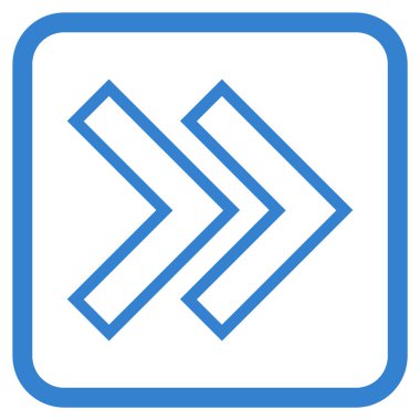 Üst karakter doğru vektör simgesi bir çerçeve içinde