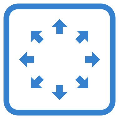 Radyal oklar bir çerçeve içinde simge vektör