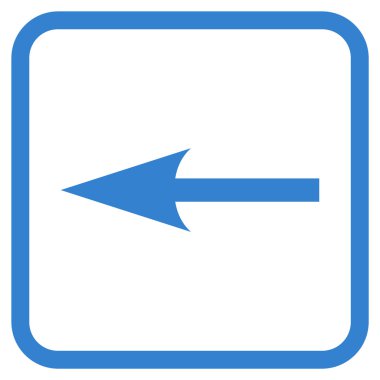 Keskin ok sol vektör simgesi bir çerçeve içinde