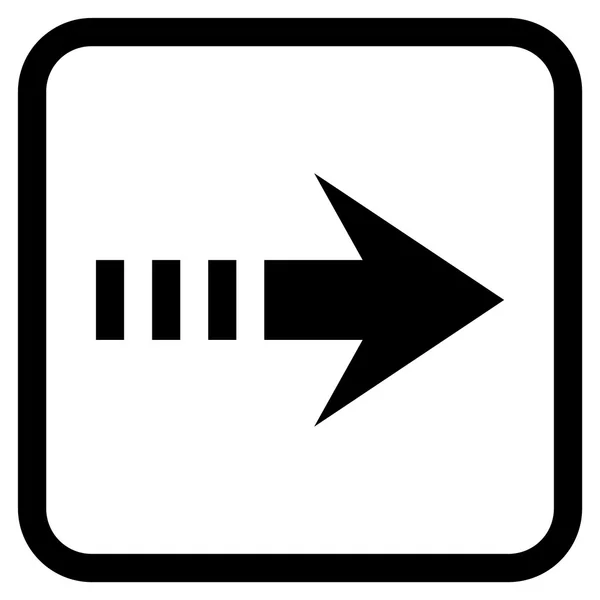 Envoyer l'icône vectorielle droite dans un cadre — Image vectorielle