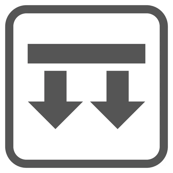 Vektor-Symbol in einem Frame nach unten bringen — Stockvektor