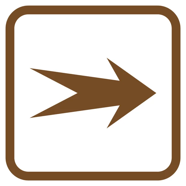 Ícone de vetor direito de seta em um quadro — Vetor de Stock