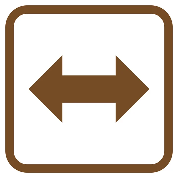 Ícone de vetor de setas de troca horizontal em um quadro —  Vetores de Stock