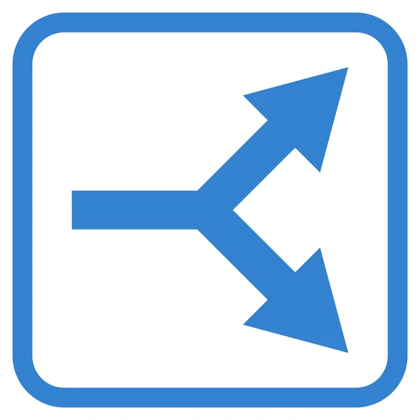 Bifurkace šipka vpravo vektorové ikony v rámečku — Stockový vektor
