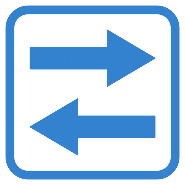 Flechas de giro horizontales Vector icono en un marco — Vector de stock