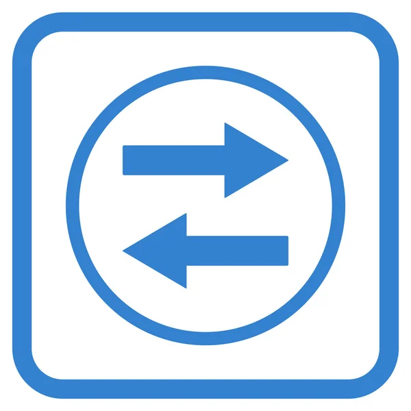 Icona vettoriale delle frecce a rotazione orizzontale in una cornice — Vettoriale Stock