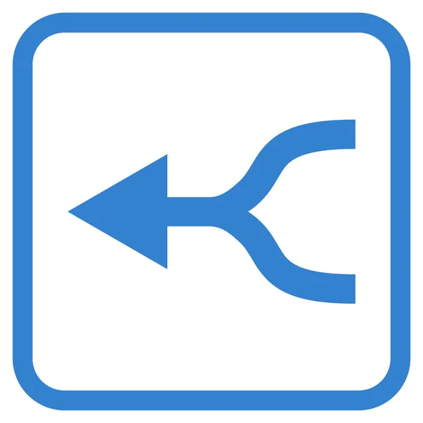 Łączenie strzałek lewo wektor ikona w ramce — Wektor stockowy